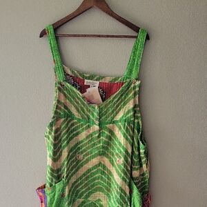 Green and Red Patterned Dress